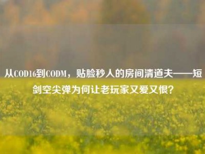 从COD16到CODM，贴脸秒人的房间清道夫——短剑空尖弹为何让老玩家又爱又恨？