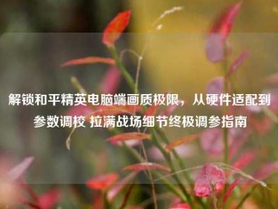 解锁和平精英电脑端画质极限，从硬件适配到参数调校 拉满战场细节终极调参指南