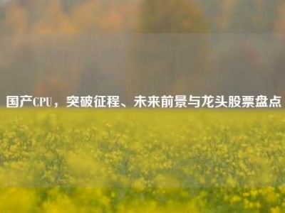 国产CPU，突破征程、未来前景与龙头股票盘点