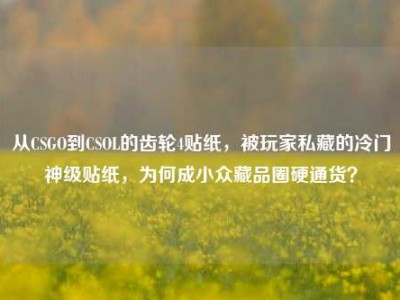 从CSGO到CSOL的齿轮4贴纸，被玩家私藏的冷门神级贴纸，为何成小众藏品圈硬通货？