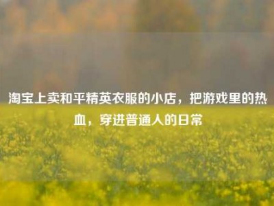 淘宝上卖和平精英衣服的小店，把游戏里的热血，穿进普通人的日常