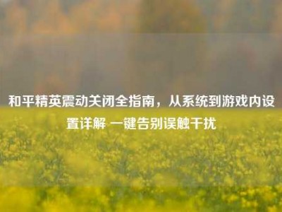 和平精英震动关闭全指南，从系统到游戏内设置详解 一键告别误触干扰