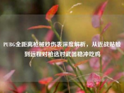 PUBG全距离枪械秒伤表深度解析，从近战贴脸到远程对枪选对武器稳冲吃鸡
