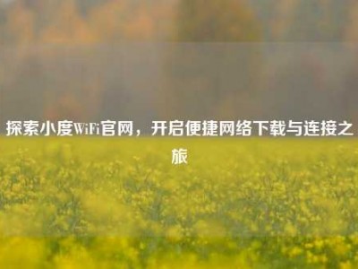 探索小度WiFi官网，开启便捷网络下载与连接之旅