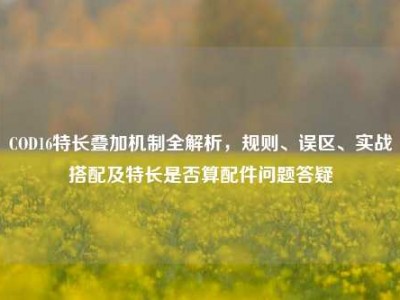 COD16特长叠加机制全解析，规则、误区、实战搭配及特长是否算配件问题答疑