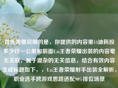 首先需要说明的是，你提供的内容里14油耗投多少钱一公里和前面Uzi王者荣耀出装的内容毫无关联，属于混杂的无关信息，结合有效内容生成标题如下，，Uzi王者荣耀射手出装全解析，职业选手跨游戏思路适配90%排位场景