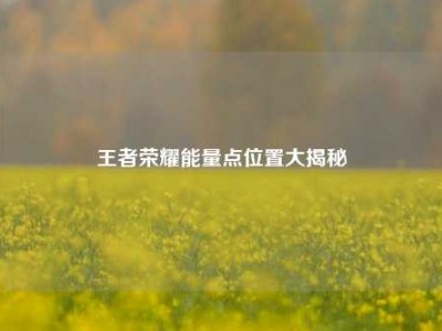 王者荣耀能量点位置大揭秘
