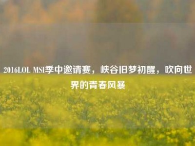 2016LOL MSI季中邀请赛，峡谷旧梦初醒，吹向世界的青春风暴