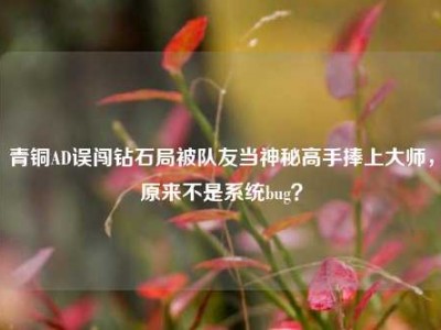 青铜AD误闯钻石局被队友当神秘高手捧上大师，原来不是系统bug？