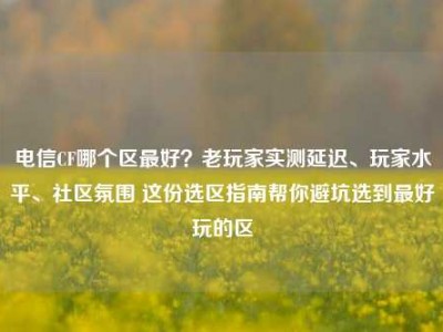 电信CF哪个区最好？老玩家实测延迟、玩家水平、社区氛围 这份选区指南帮你避坑选到最好玩的区