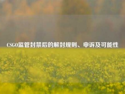 CSGO监管封禁后的解封规则、申诉及可能性