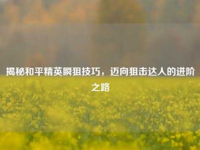 揭秘和平精英瞬狙技巧，迈向狙击达人的进阶之路