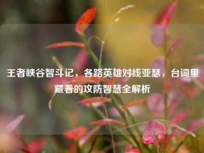 王者峡谷智斗记，各路英雄对线亚瑟，台词里藏着的攻防智慧全解析