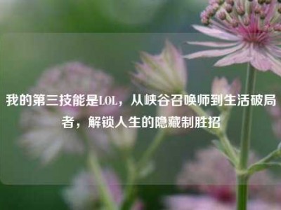 我的第三技能是LOL，从峡谷召唤师到生活破局者，解锁人生的隐藏制胜招