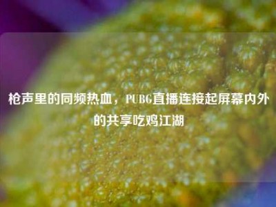 枪声里的同频热血，PUBG直播连接起屏幕内外的共享吃鸡江湖