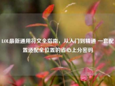 LOL最新通用符文全指南，从入门到精通 一套配置适配全位置的省心上分密码