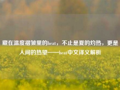 藏在温度褶皱里的heat，不止是夏的灼热，更是人间的热望——heat中文译义解析