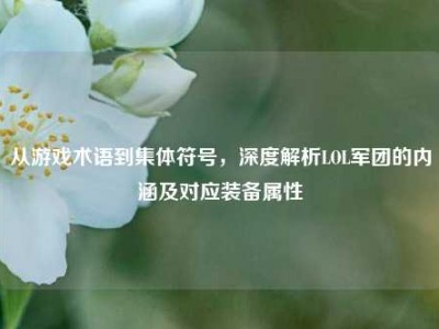 从游戏术语到集体符号，深度解析LOL军团的内涵及对应装备属性