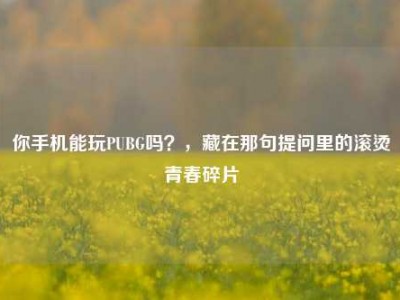 你手机能玩PUBG吗？，藏在那句提问里的滚烫青春碎片