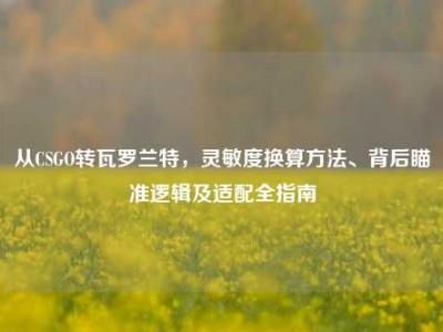 从CSGO转瓦罗兰特，灵敏度换算方法、背后瞄准逻辑及适配全指南