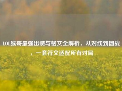 LOL猴哥最强出装与铭文全解析，从对线到团战，一套符文适配所有对局