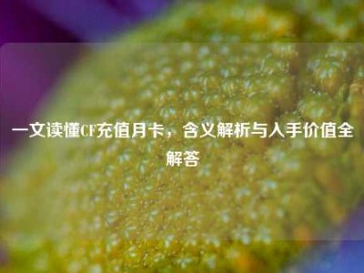 一文读懂CF充值月卡，含义解析与入手价值全解答