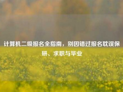 计算机二级报名全指南，别因错过报名耽误保研、求职与毕业