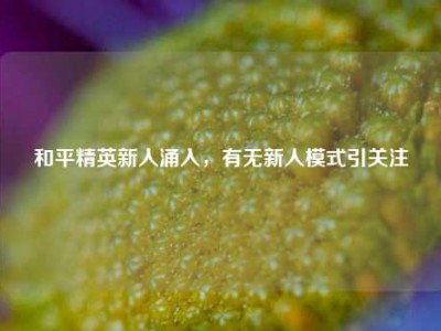和平精英新人涌入，有无新人模式引关注