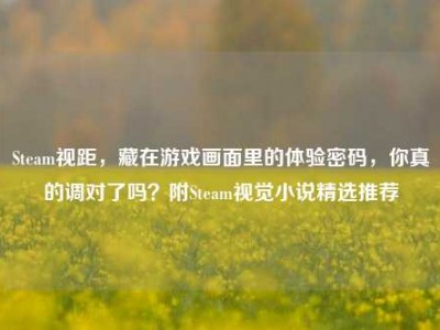 Steam视距，藏在游戏画面里的体验密码，你真的调对了吗？附Steam视觉小说精选推荐