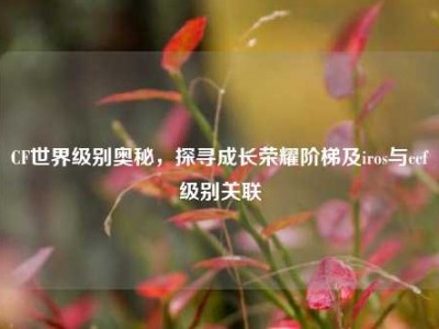 CF世界级别奥秘，探寻成长荣耀阶梯及iros与ccf级别关联