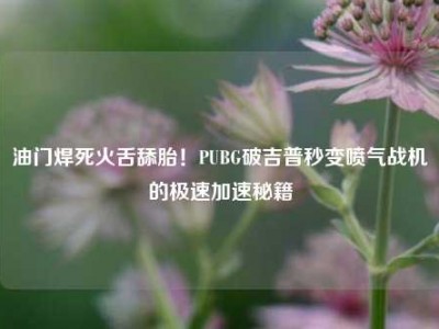 油门焊死火舌舔胎！PUBG破吉普秒变喷气战机的极速加速秘籍