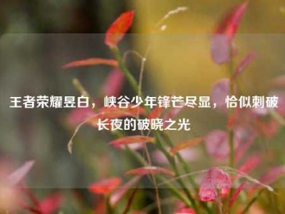 王者荣耀昱白，峡谷少年锋芒尽显，恰似刺破长夜的破晓之光