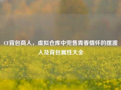 CF背包商人，虚拟仓库中兜售青春情怀的摆渡人及背包属性大全