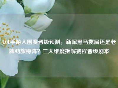 LOL手游入围赛晋级预测，新军黑马搅局还是老牌劲旅稳阵？三大维度拆解赛程晋级剧本