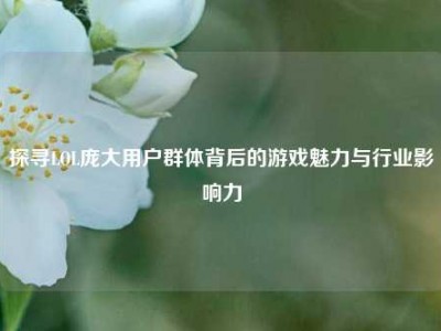 探寻LOL庞大用户群体背后的游戏魅力与行业影响力