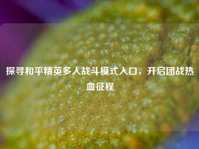 探寻和平精英多人战斗模式入口，开启团战热血征程
