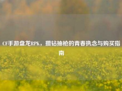CF手游盘龙RPK，攒钻抽枪的青春执念与购买指南