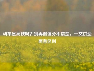 动车是高铁吗？别再傻傻分不清楚，一文讲透两者区别