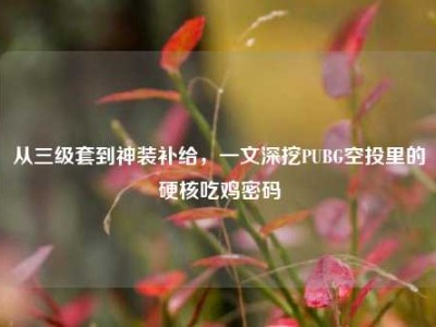 从三级套到神装补给，一文深挖PUBG空投里的硬核吃鸡密码