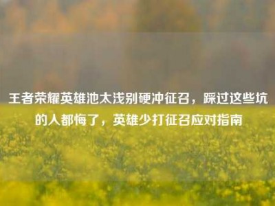 王者荣耀英雄池太浅别硬冲征召，踩过这些坑的人都悔了，英雄少打征召应对指南