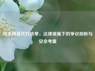 和平精英代打逃单，法律视角下的争议剖析与安全考量