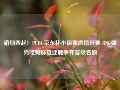 硝烟四起！PUBG京东杯小组赛燃情开赛 RNG强势吃鸡群雄逐鹿争夺晋级名额