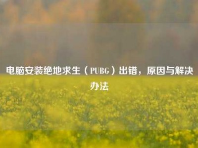 电脑安装绝地求生（PUBG）出错，原因与解决办法