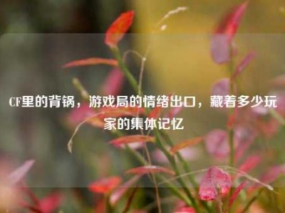CF里的背锅，游戏局的情绪出口，藏着多少玩家的集体记忆