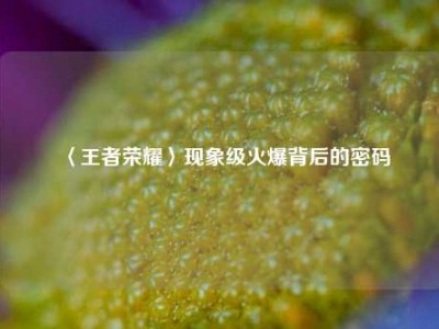 〈王者荣耀〉现象级火爆背后的密码