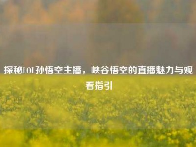 探秘LOL孙悟空主播，峡谷悟空的直播魅力与观看指引