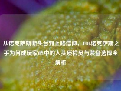 从诺克萨斯断头台到上路信仰，LOL诺克萨斯之手为何成玩家心中的人头质检员与装备选择全解析