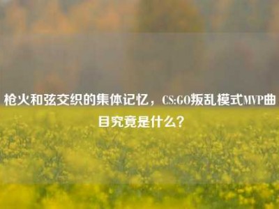 枪火和弦交织的集体记忆，CS:GO叛乱模式MVP曲目究竟是什么？