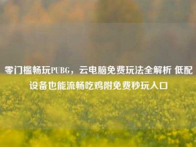 零门槛畅玩PUBG，云电脑免费玩法全解析 低配设备也能流畅吃鸡附免费秒玩入口
