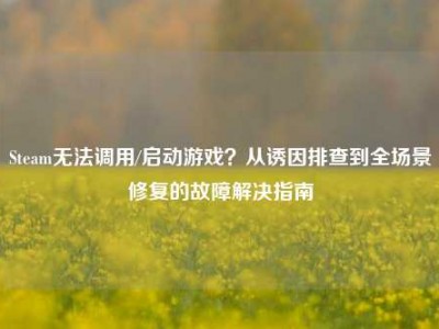 Steam无法调用/启动游戏？从诱因排查到全场景修复的故障解决指南